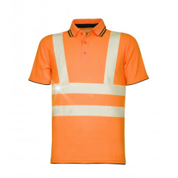 Polo haute visiblité SIGNAL à manches courtes ORANGE Taille M