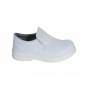 Mocassin blanc microfibre hydrofuge semelle PU  coque acier