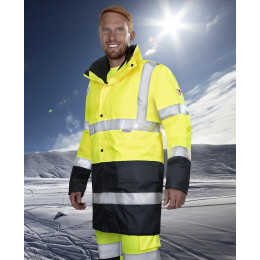 Veste JAUNE  haute visibilité d'hiver imperméable 4en1  