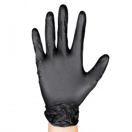 BOÎTE DE GANTS NOIRS EN NITRILE T:XL 7,0MIL (90 GANTS)TEXTURE DIAMANT