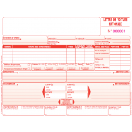 Carnet lettre de voiture petit format 4x50 neutre