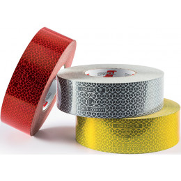 BANDE REFLECHISSANTE JAUNE ECE104  12.5M  X 50MM