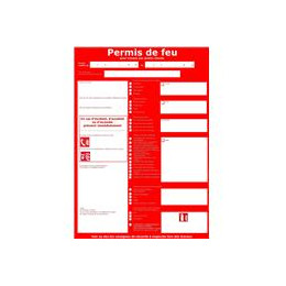 CARNET PERMIS FEU DE 25 TRIPLICATAS AUTOCOPIANTS